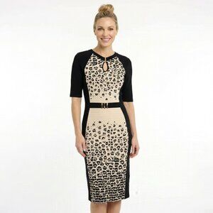Joseph Ribkoff Black & Beige Dress